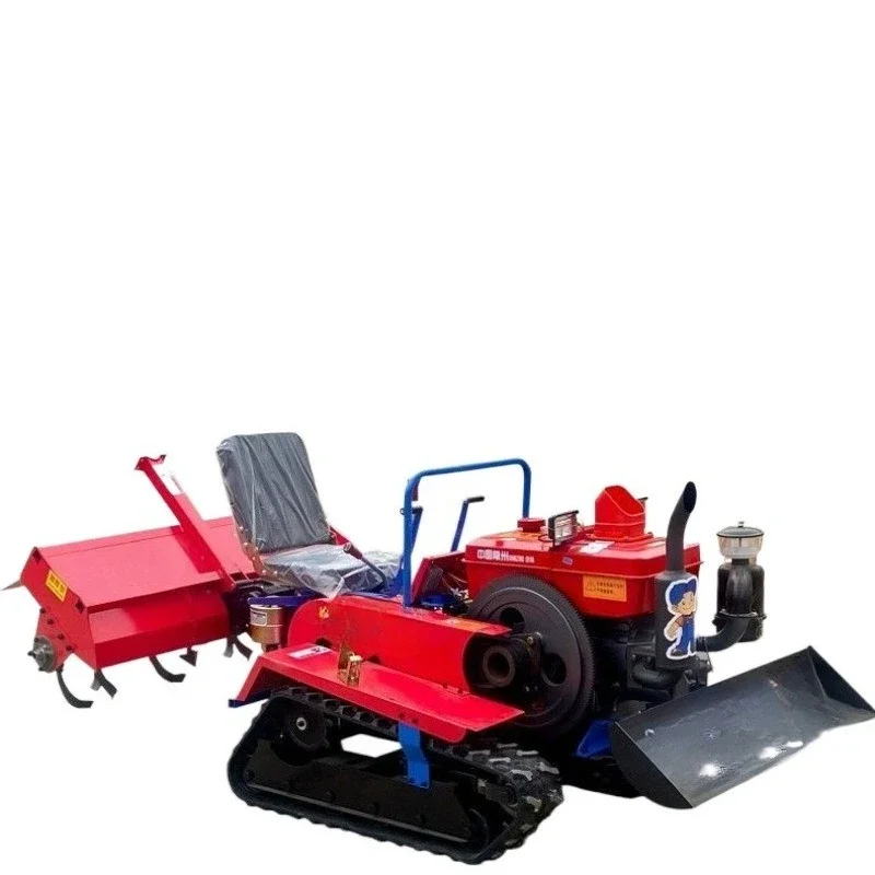 Agricultural small cultivated land machine four-wheel drive crawler micro-tiller