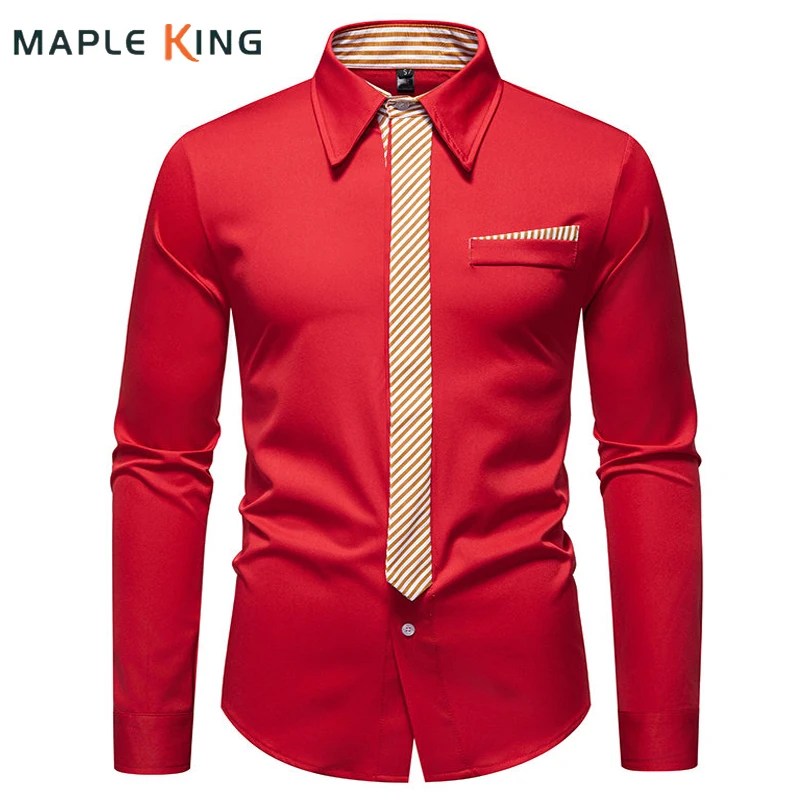 

Винтажные косые полоски с искусственным галстуком, дизайнерские мужские рубашки, сорочки с длинными рукавами, Hommes Marque Man, деловая повседневная униформа, классическая рубашка