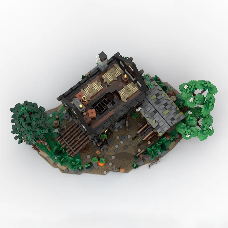 3973PCS Europese Middeleeuwse Street View MOC Crow tavern Inn model DIY creatieve ideeën Retro kind Speelgoed Montage Puzzel Verjaardagscadeau
