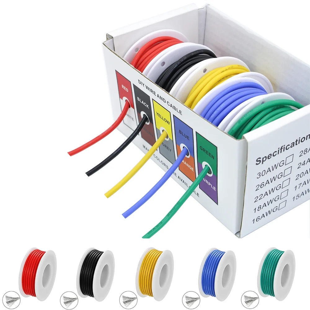 Produktbild von Flexibler Silikondraht – Verzinnt, Hitzebeständige Litze, 1-4X (variabel)
