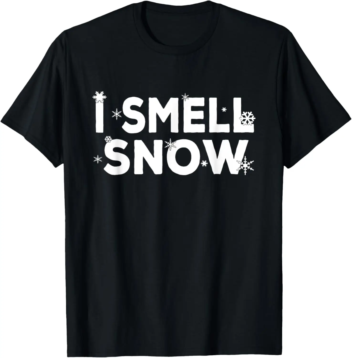 I Smell Snow With Cute Snowflake Pattern For Winter Lover T-Shirt