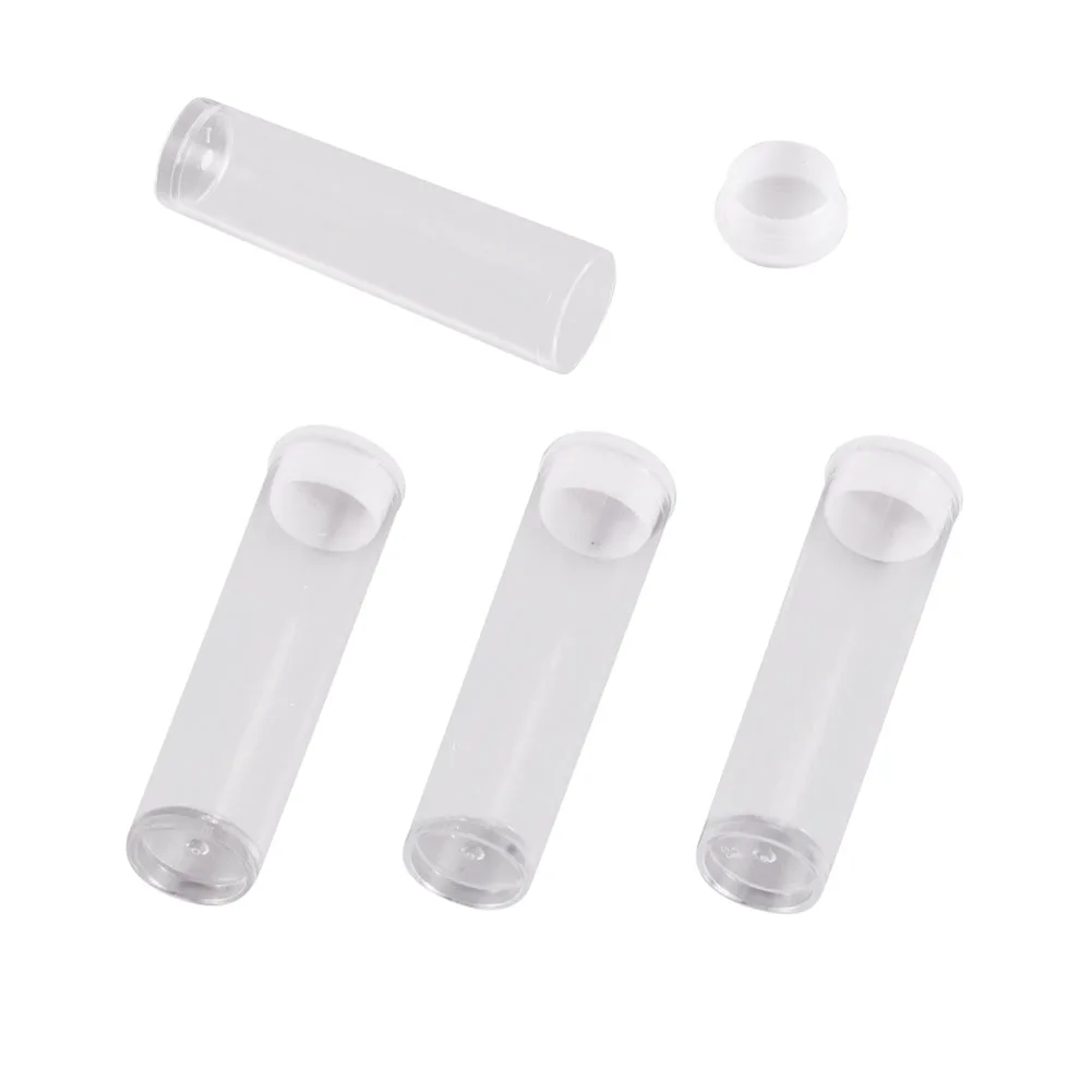 100 PCS Clear Plastic Tube Beads Containers Storage Jars Containers Bottles For Jewelry Packaging 55x15mm F70