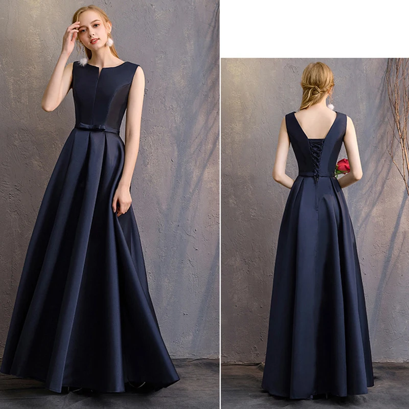 Abito da damigella d\'onore formale blu Navy elegante lungo Prom Evening Guest Party abiti estivi per le donne 2023 abito da ballo da sposa Maxi abiti