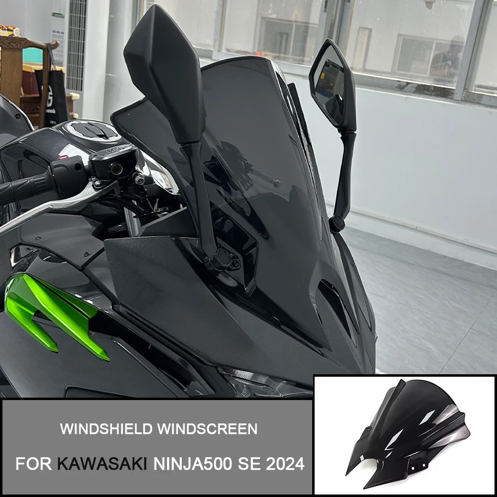 For Kawasaki NINJA500 SE 2024 NINJA Windscreen Windshield Fairing Screen Wind Deflector Accessories Moto NINJA500 Double Bubble