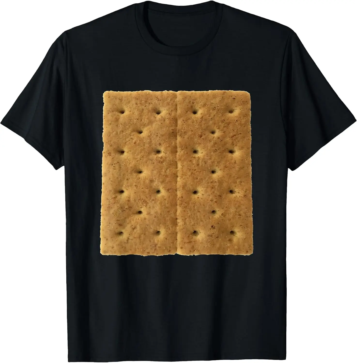 Graham Cracker Smore Costume T-Shirt Men Women Unisex Novelty Graphic T‑Shirt, Classic Crew Neck 100% Cotton Tee, Lightweight Anti‑Pilling Breathable Casual Tops, Year‑Round Daily Outfit, Holiday Birthday Present Tee