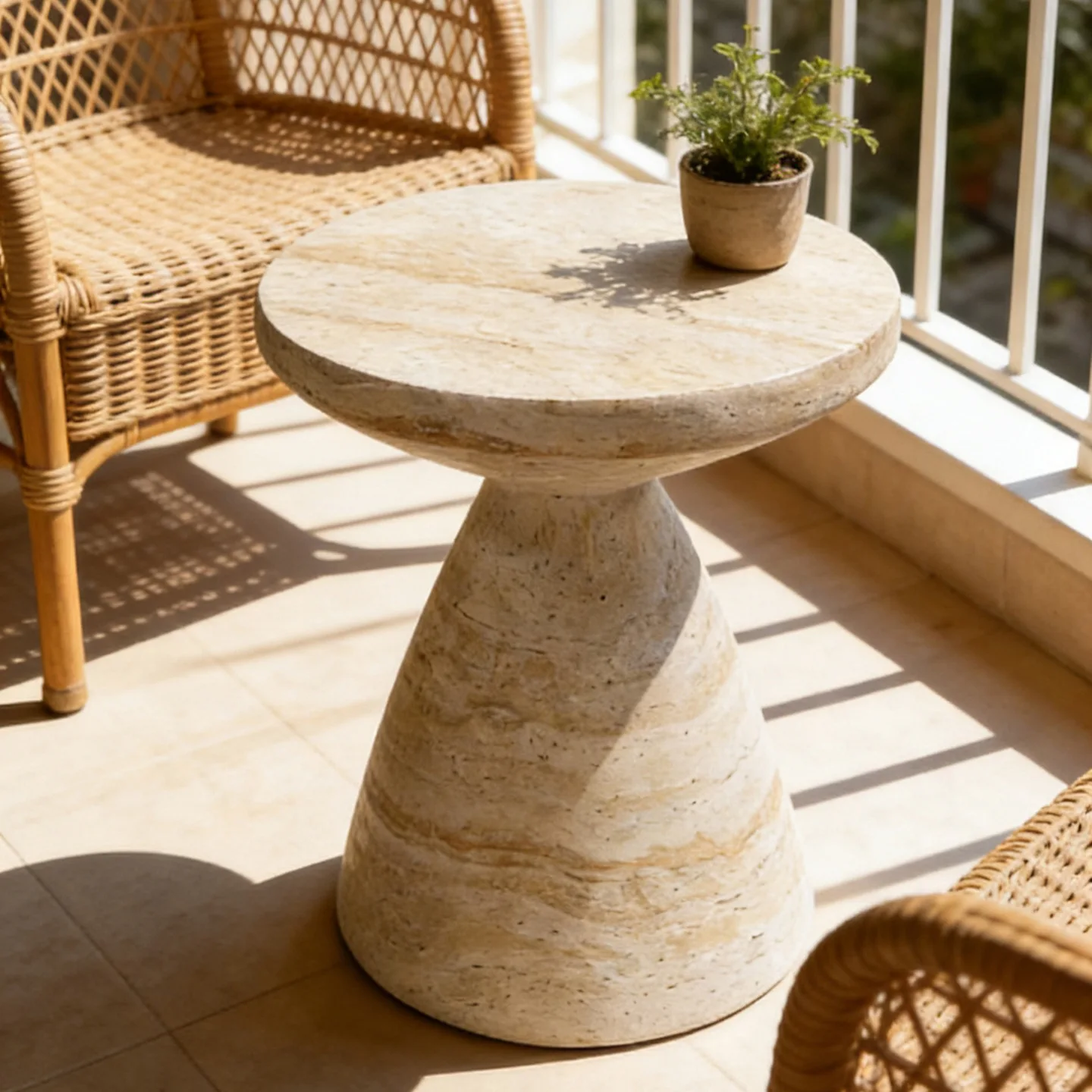 Modern simple imitation travertine sofa side  B & B creative geometric coffee  balcony outdoor movable light  co