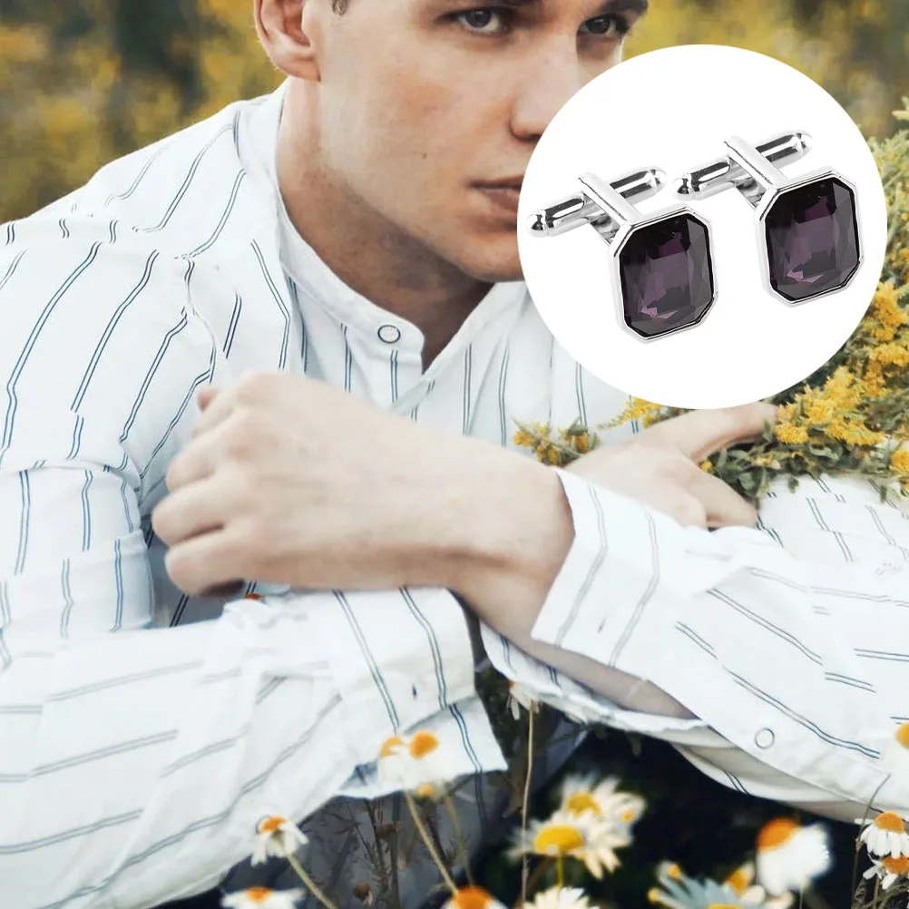 

1 Pair Rhinestone Cufflink Women Fashion Alloy Sleeve Button Party Dressing Shirt Accessory Costume Clothes Cuff Link