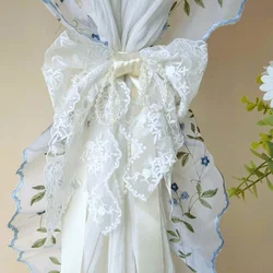 2 Pieces/1 Pair Pastoral Lace Beaded Curtain Ties, French Romance Curtain Binding Straps, Curtain Rope Curtain Holdback