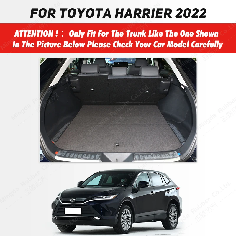 Auto Full Coverage Trunk Mat For Toyota HARRIER 2022 Leather Car Boot Cover Pad Cargo Liner Interior Protector Accessories