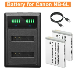 PALO 1800mAh NB-6L NB 6LH Camera Battery with Dual slot Battery Charger For Canon PowerShot D30 D10 S120 IXUS310 SX270HS SX530