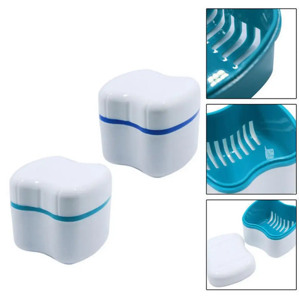 Cleaning Health Care Denture False Teeth Tool Box Storage Case Basket Container