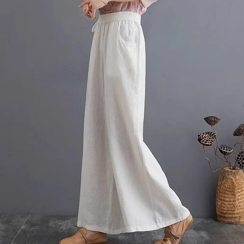 Pantalones de cintura alta para mujer otoño G tendencias 2025 todo medio nuevo en Xxl cómodo elástico Vintage Harajuku pantalones sólidos para mujer