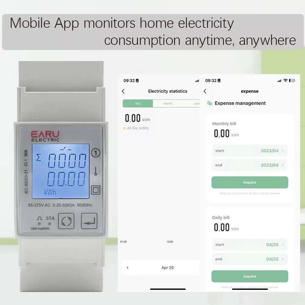 Imagem -05 - Zigbee-medidor de Energia Monofásico Inteligente Monofásico 110v 220v 80a Bidirecional Eletrônico Aplicativo Tuya