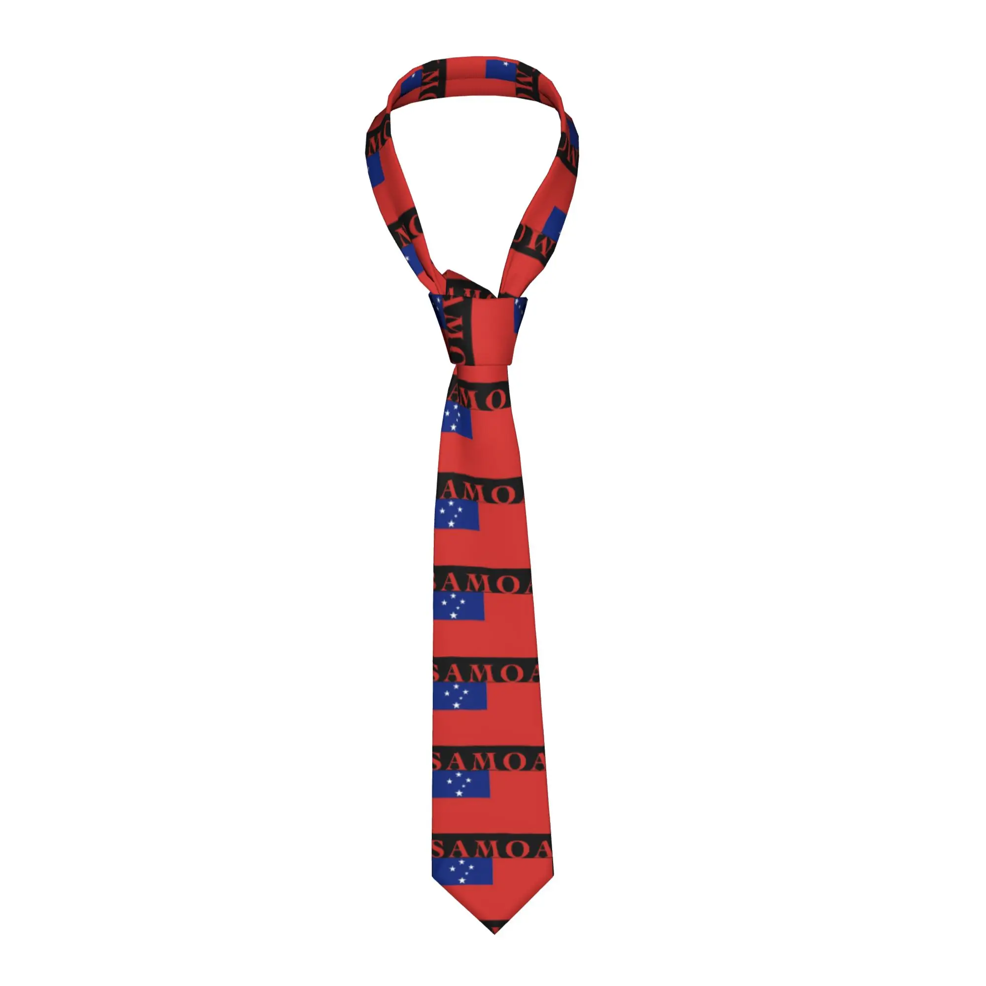 Mens Tie Samoa Flag  Neck Ties  Cute Funny Collar Tie Pattern Cosplay Party Quality Necktie Accessories