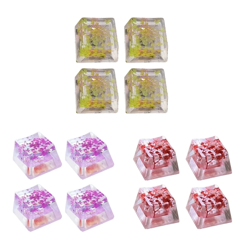 Resins Keycap Leaves Dry Flowers Keycap OEM for Mechanical Keyboards