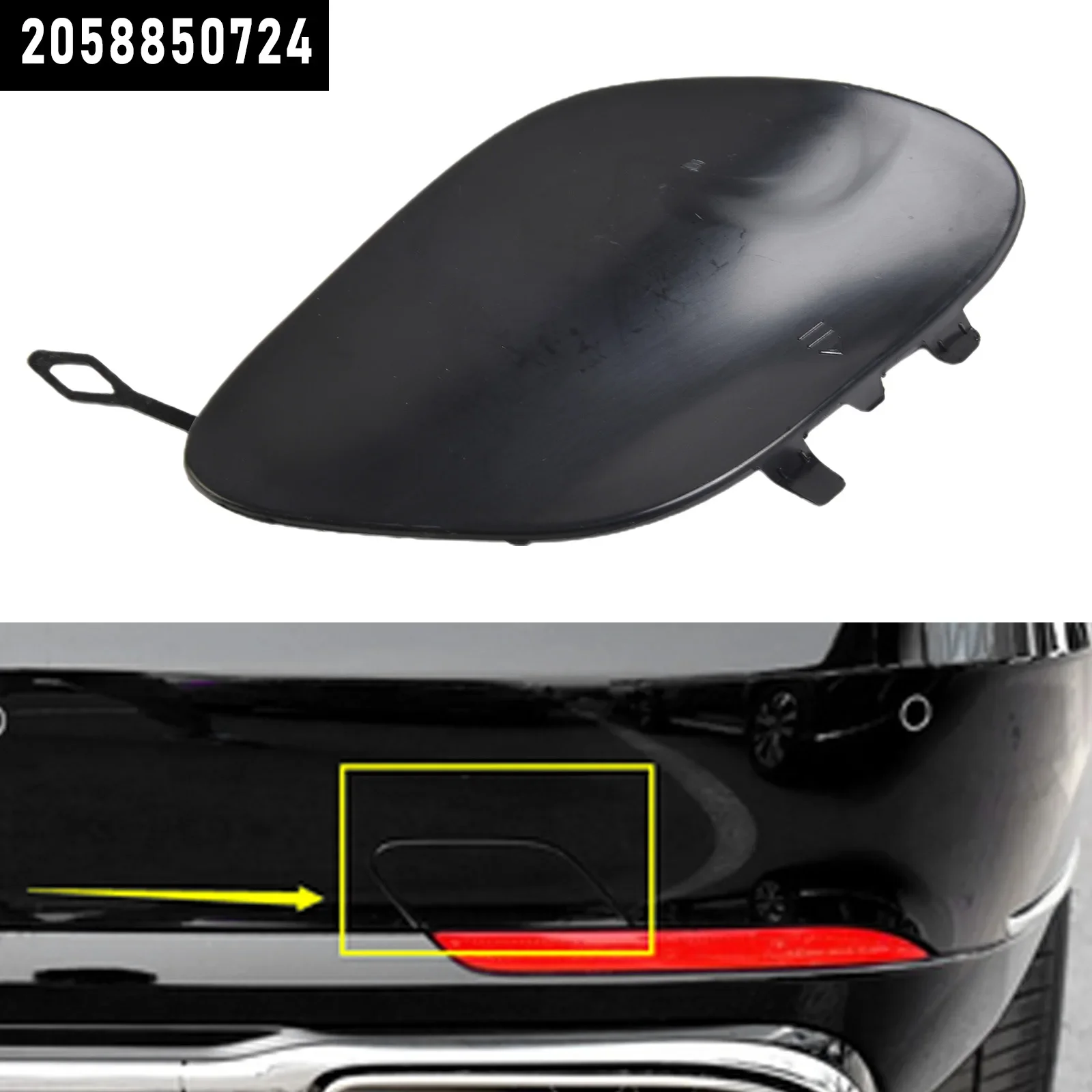 

Brand New Tow Hook Cover Accessories 2058850724 A2058850724 Black Car For Mercedes 2015-2016 Front Bumper Tow Hook Cover