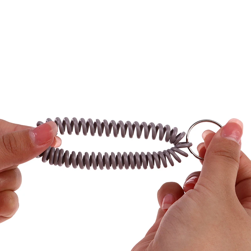 Stretchable 10pcs Wristband Keychain Spring Flexible Spiral Elastic Band Bracelet Key Holder Ring For Sauna Gym Hair Rings
