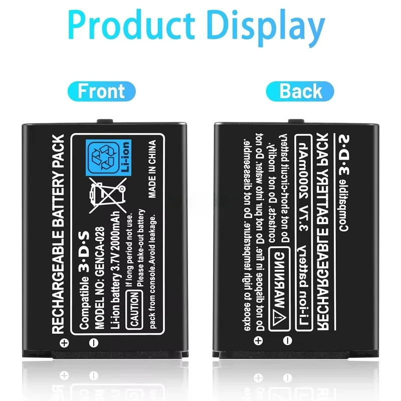 2000mAh 3.7V CTR-003 for Nintendo 2DS 3DS Rechargeable Lithium-ion Battery + Repair Tool Kit Pack for Nintendo with Screwdriver