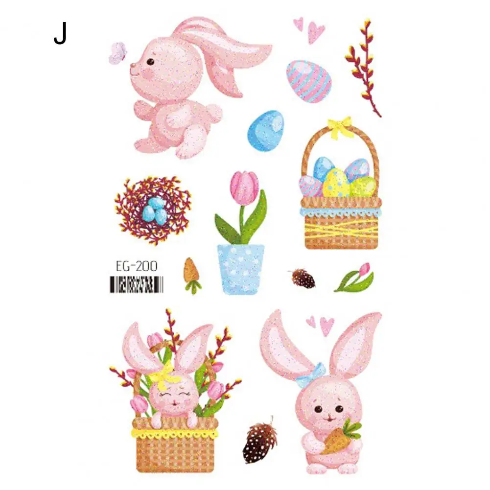 High-quality Temporary Stickers Easter Temporary Tattoos Easter Themed Temporary Tattoos Bunny Carrot Egg Pattern for Festive