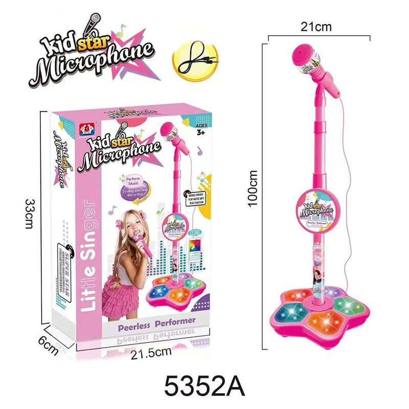 Generieke kindermicrofoon met standaardmicrofoon voor kindercadeaus Kid Karaoke Machine voor meisjes Peutermicrofoons Kid-microfoons
