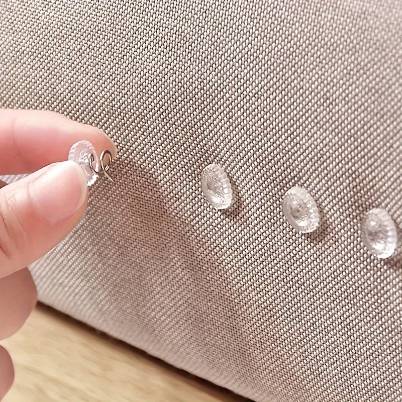 Reusable Transparent Torsion Pins 50Pcs, Anti‑Slip Fastening Clips for Sofa Cushions and Bed Sheet Household Use