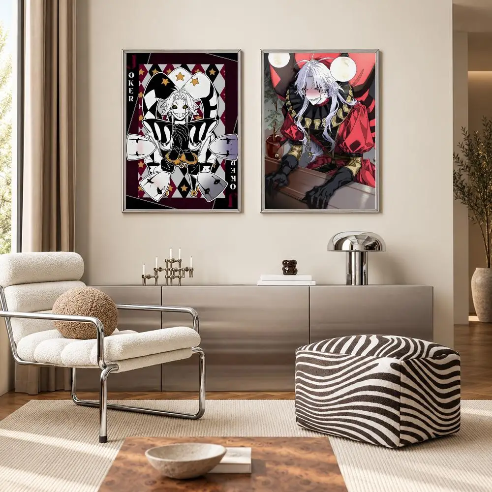 Dark Horror Game Character The Freak Circus Pierrot Poster Self‑Adhesive Waterproof PP Poster Coffee Bar Wall Art Home Decor
