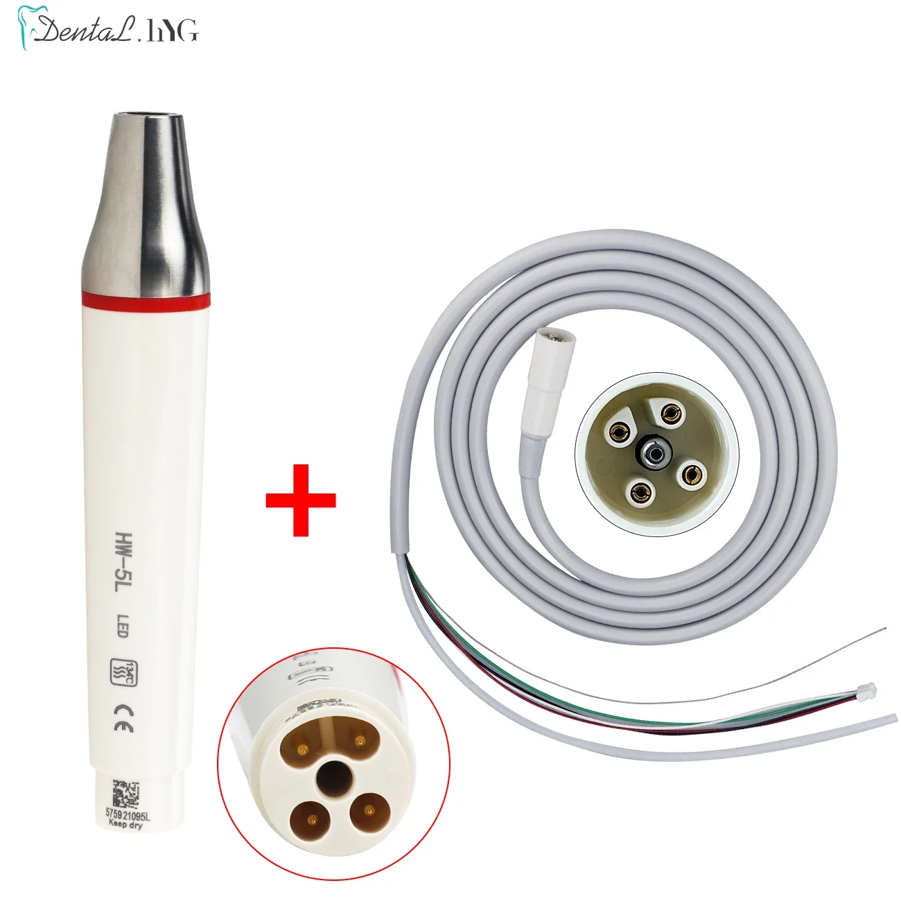 

HW-5L Dental Ultrasonic Piezo Scaler Handpiece Detachable Teeth Whitening Scaler Handle Piezon Scaling Fit For WOODPECKER EMS