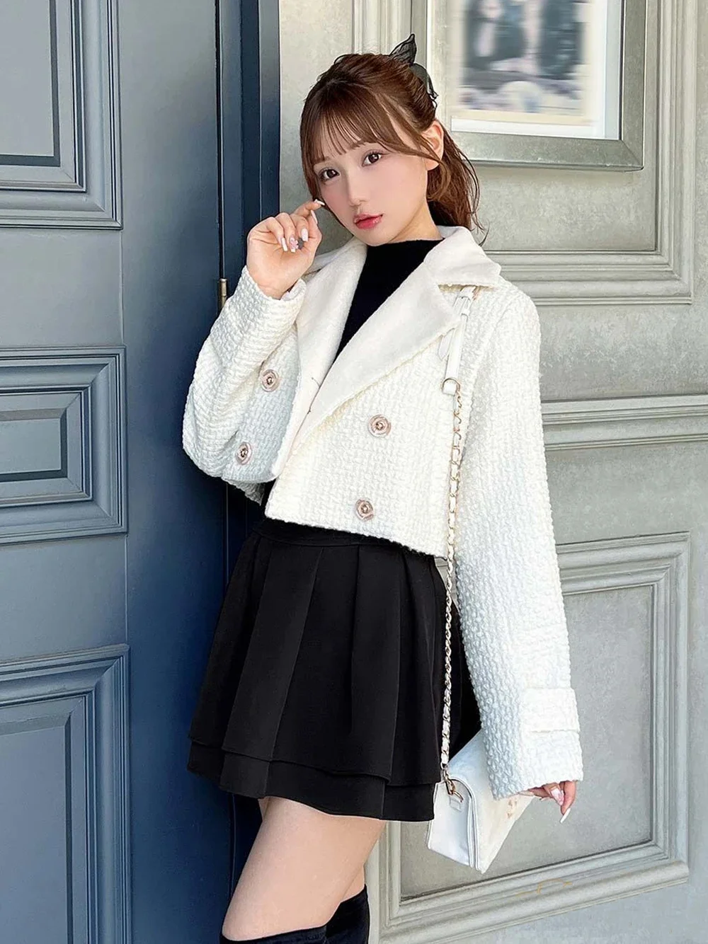 Japanese Style Mini Skirts for Women Mine Mass-Produced Sweet Black Skirt Culottes Autumn Summer Ruffled Pleated Short Skirt