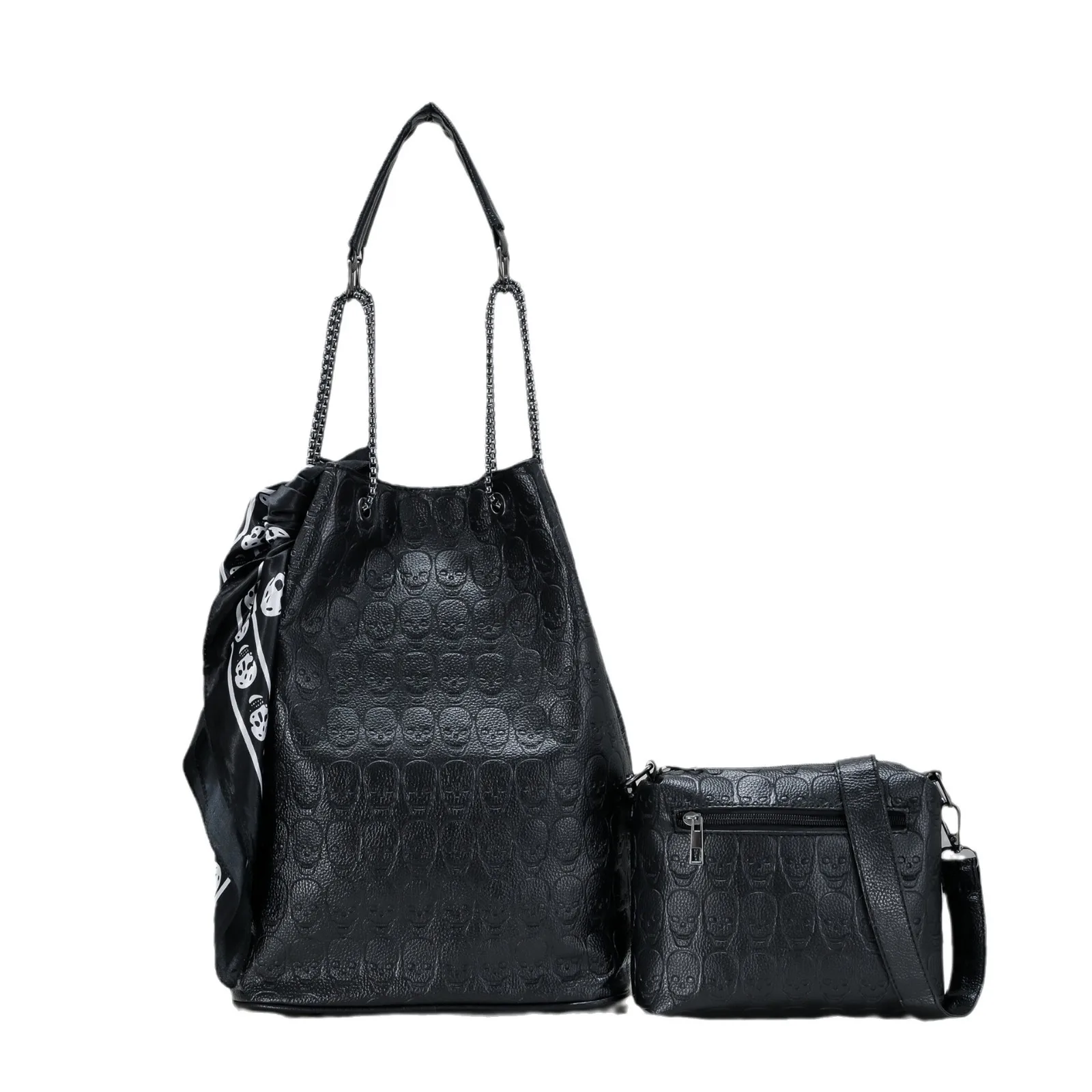 

Женская сумка-тоут из искусственной кожи с принтом черепа, сумка через плечо с подарком