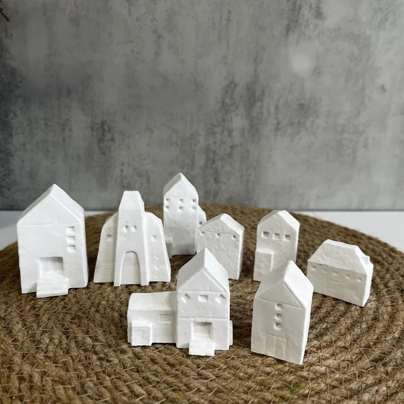 小さな家のシリコーン型,ノルディックスタイル,3D, 8スタイル,キャンドル型,ミニハウス石膏,コンクリートセメント型,アロマ石鹸型
