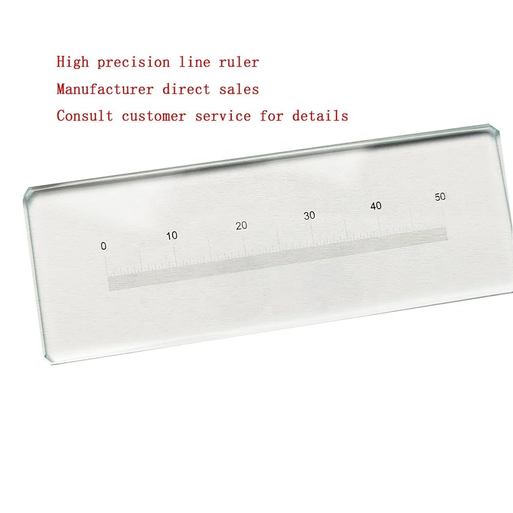 High Precision 0-50mm Optical Glass Ruler Supporting Microscope Measuring Ruler