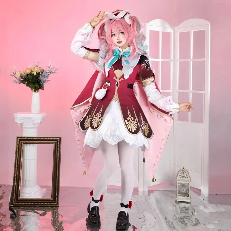 

Hyacine Cosplay Costume Hat Uniform Wig Props Headwear Game Honkai Star Rail Amphoreus Carnival Halloween Women Girls Dress