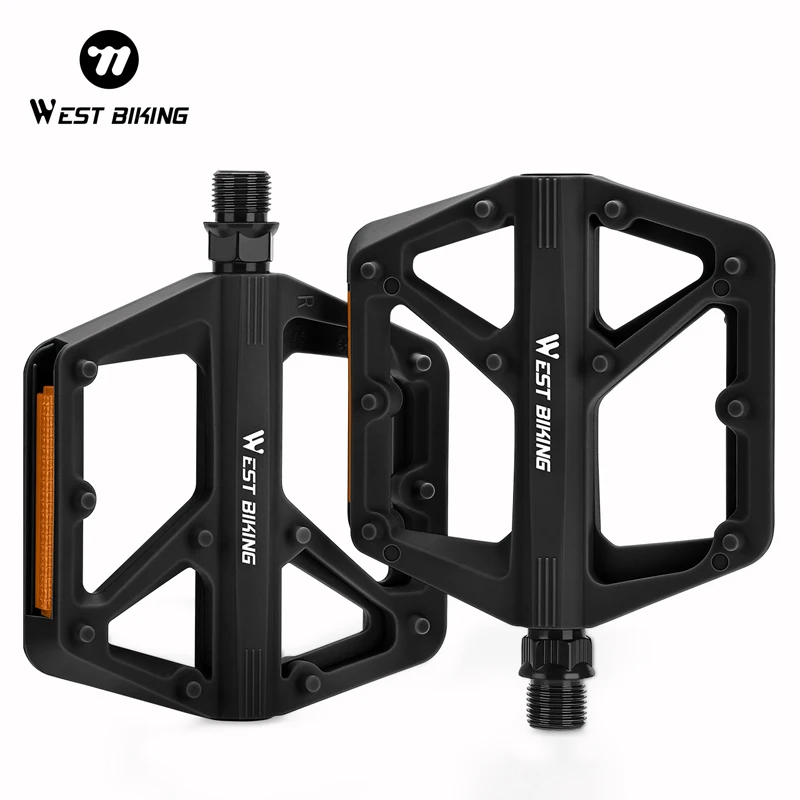 AliExpress West Biking WEST BIKING Nylon Bicycle Pedals Mountain Road Bike Pedal DU Bearing Multicolor Widen Lightweight MTB Pedal Cycling Accessories