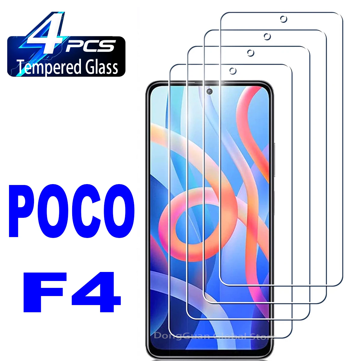 

2/4Pcs High Auminum Tempered Glass For Xiaomi Poco F4 Screen Protector Glass Film