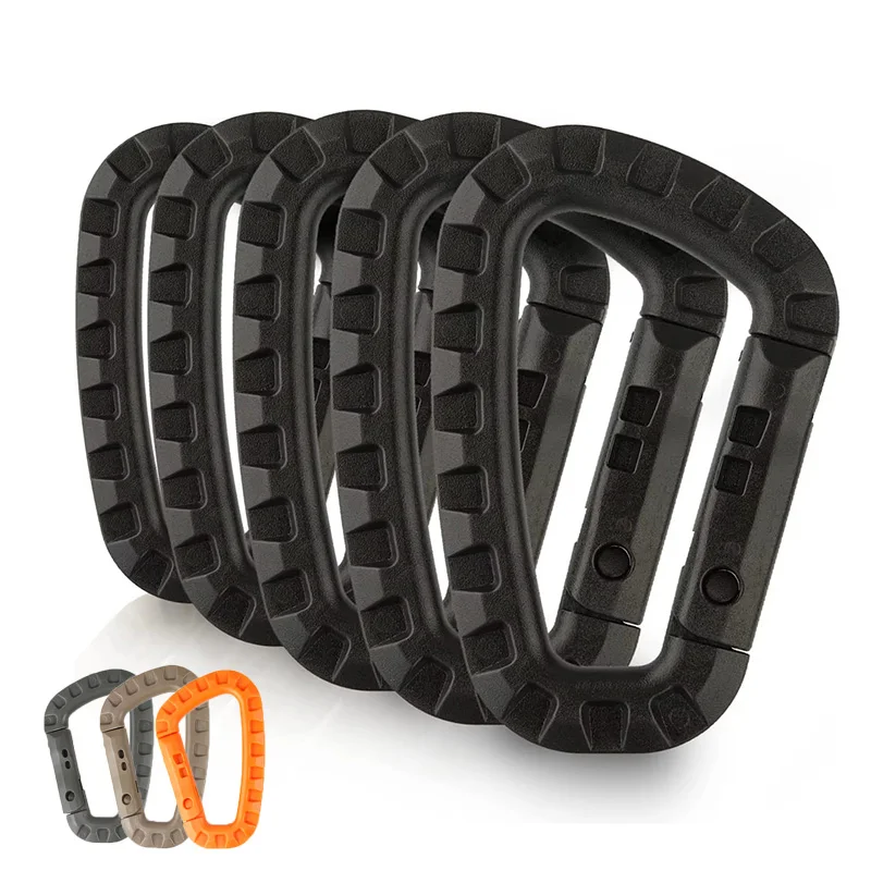 5 قطعة التكتيكية 3.5 "حلق بمشبك بلاستيكي مولي ITW المفاتيح D-شكل الصلب الربيع المفاجئة والعتاد هوك التخييم في الهواء الطلق التنزه أدوات EDC