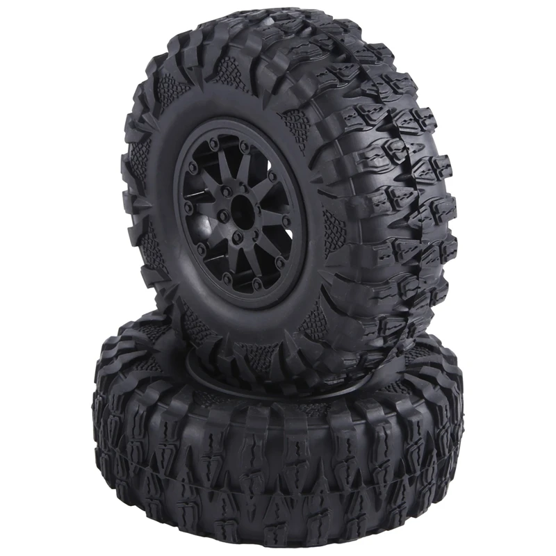 4PCS 2.2 Inch Nylon Plastic Beadlock Wheel 4.72In/120Mm Tire With 12Mm Combiner Hex For 1/10 RC Rock Crawler