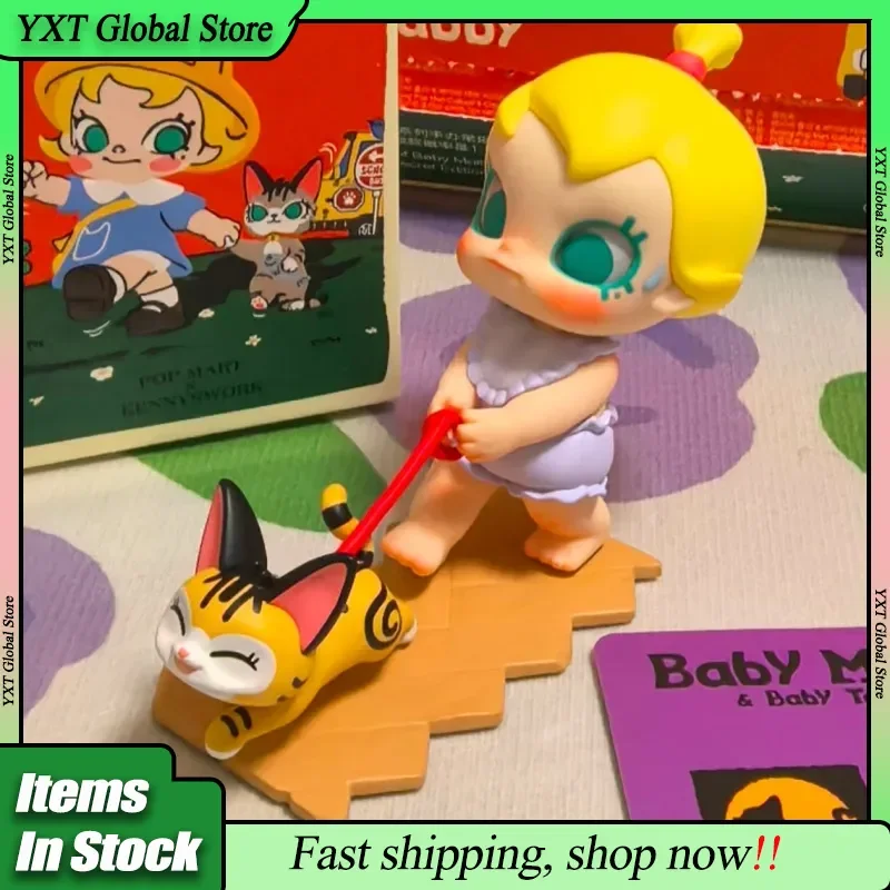حقيقية Popmart الطفل مولي صندوق أعمى الطفل العانس لطيف دمية العصرية اللعب لعبة ديكور المنزل عمل الشكل فتاة الكرتون نموذج هدية عيد الميلاد