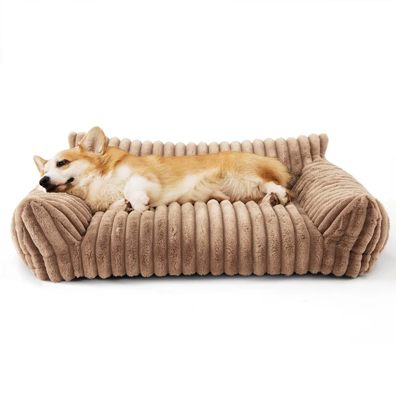 OUZEY Pluche Katten- en Hondensofa, Afneembaar en Wasbaar, Comfortabel, Zacht, Warm Huisdierenbed, Voor Alle Seizoenen, Kattenmand, Puppymand