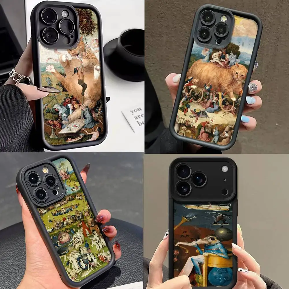 

Hieronymus Bosch Art Phone Case For iPhone 17,16,15,14,13,12,11,Pro,Max,Plus,E,Air,Mini Black Full Coverage Cover