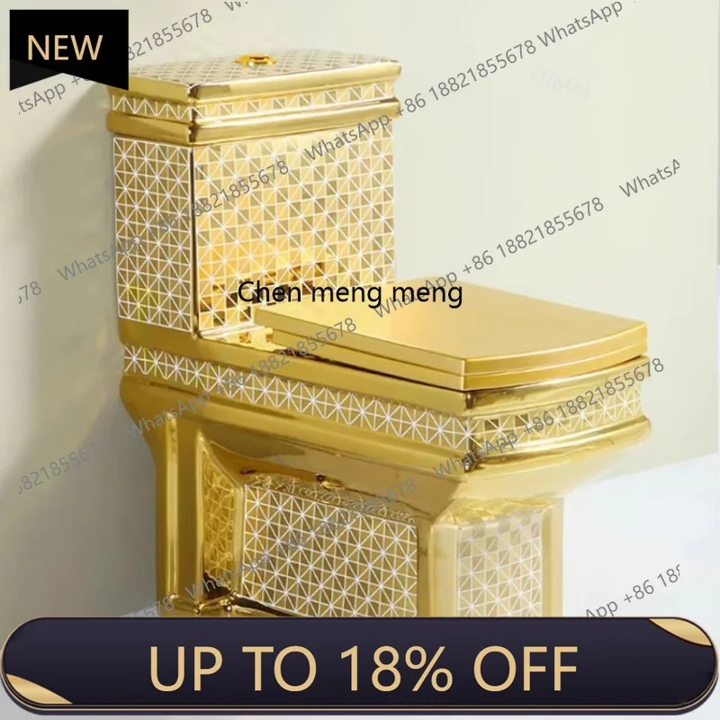 

Z189 High Quality Square Shape Golden Toilet Bathroom Luxury Ceramic Gold Plated Sanitary Ware Wc Toilet F185