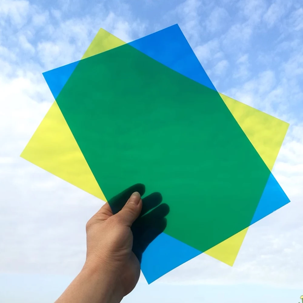 A4 Clear Film Translucent Hard Sheet Transparent Multi-use Sheet Colored Acetate 0.3mm Thickness Light Filter Gel Sheets