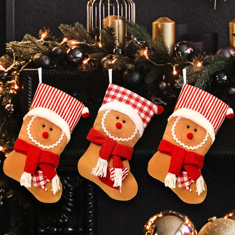 جديد عيد الميلاد تزيين مُثبت الكرتون الطفل هدية الكريسماس حقيبة متماسكة الحياكة جوارب من الصوف الديكور هدية عيد الميلاد تخزين #2