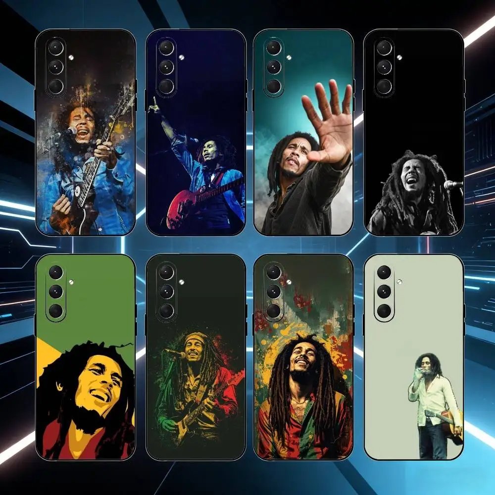 

B-Bob M-Marley Singer Phone Case For Samsung Galaxy A73,21,22,32,71,53,52,51,80,5G Soft Black Cover