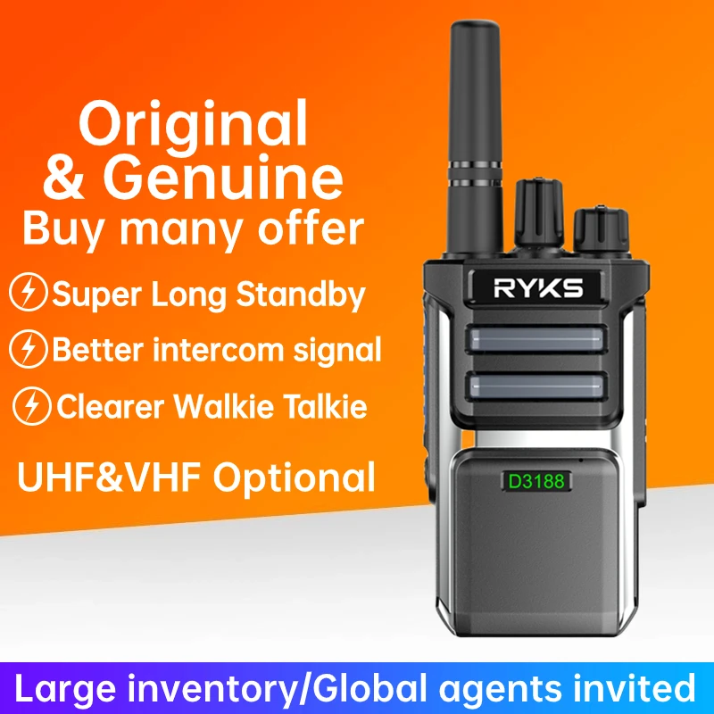 Walkie-Talkie Remote Mini Outdoor Radio Hand Station Hotel Site Restaurant Two Way Raido UHF 400~470MHz