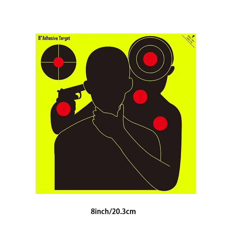 10/30pcs Self-Adhesive Range Practice Splatter Target Sticker 8 Inch Target Aiming Training Supplies Sticker Fluorescent Color