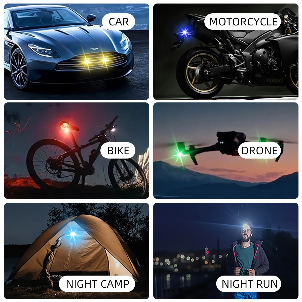 4PCS Remote control aircraft light wireless Strobe light RGB car light Motorcycle drone motorcycle warning light Velcro 5V