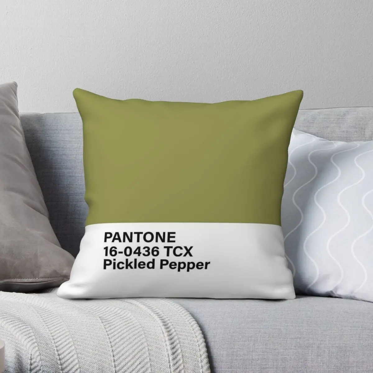 Pantone TCX Pickled Pepper Square Pillowcase Polyester Linen Velvet Pattern Zip Decorative Pillow Case Home Cushion Cover