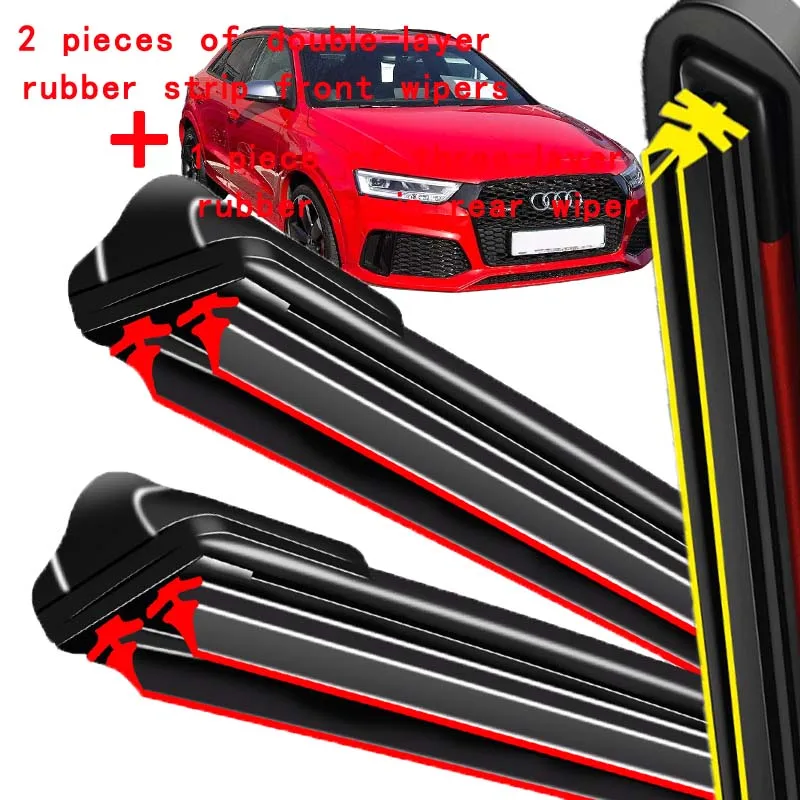 

For Audi Q3 2011-2017 2012 2013 2014 2015 2016 Wiper Front & Rear Wiper Blades Windshield Windscreen Window Brushes 24"+20"+16"