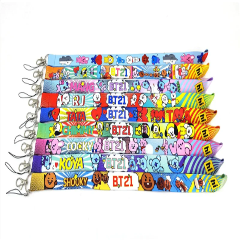 BT21 BTS Fashion Cute Koya RJ Phone Strap Fashion Long Portable Camera Strap Polyester Best Friend Couple Matching Holiday Gift - view 6