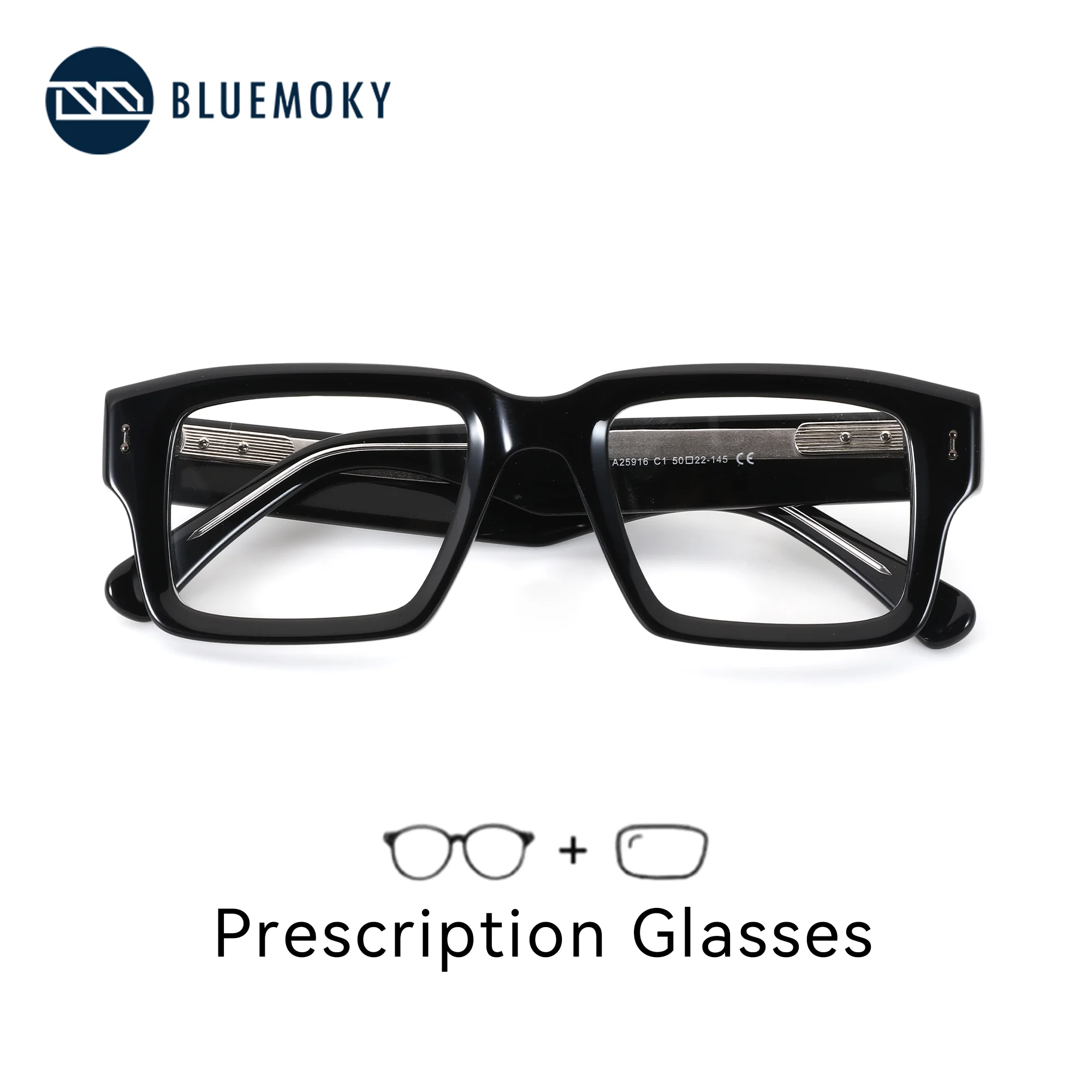 

BLUEMOKY S размер ацетатные очки по рецепту для мужчин прямоугольные антисиний свет прогрессивные оптические очки